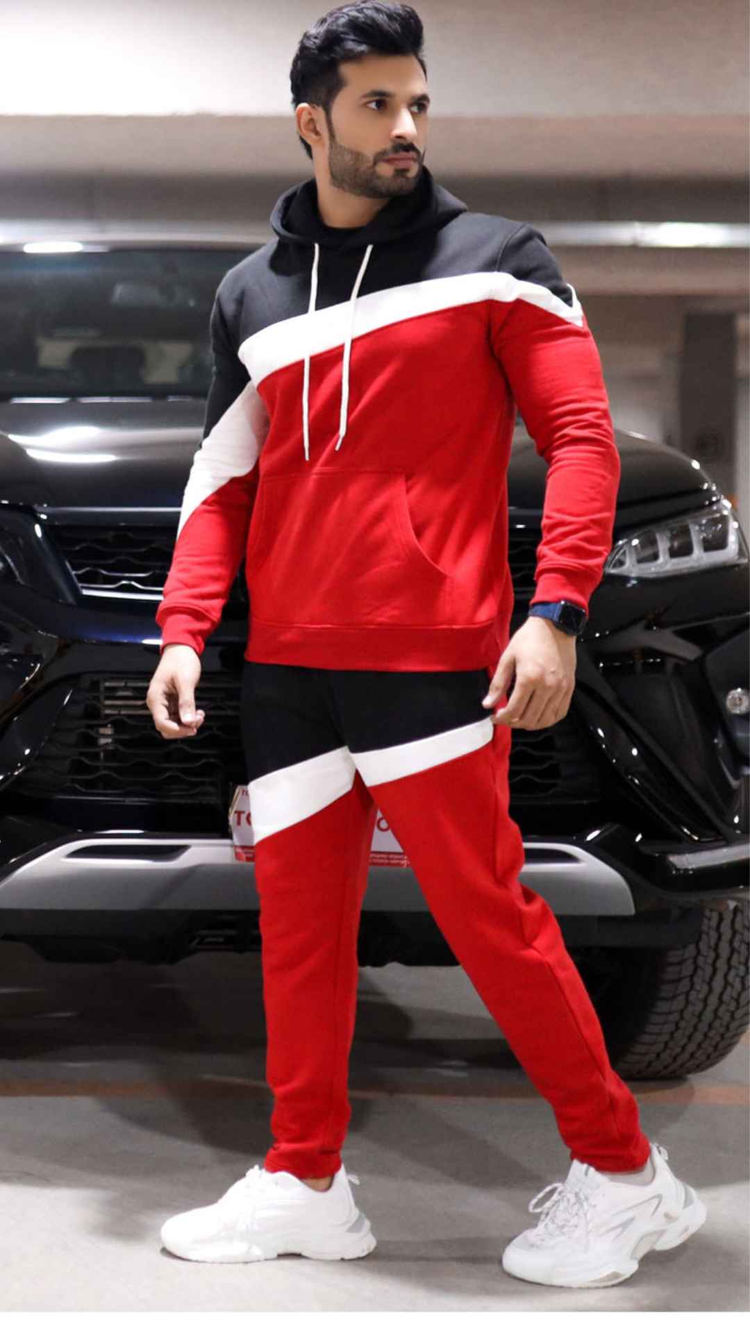 Custom tracksuit red and black